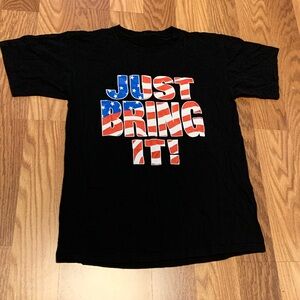 Vintage WWF 2001 THE ROCK JUST BRING IT 9/11 TRIBUTE DOUBLE SIDE T-SHIRT SIZE M